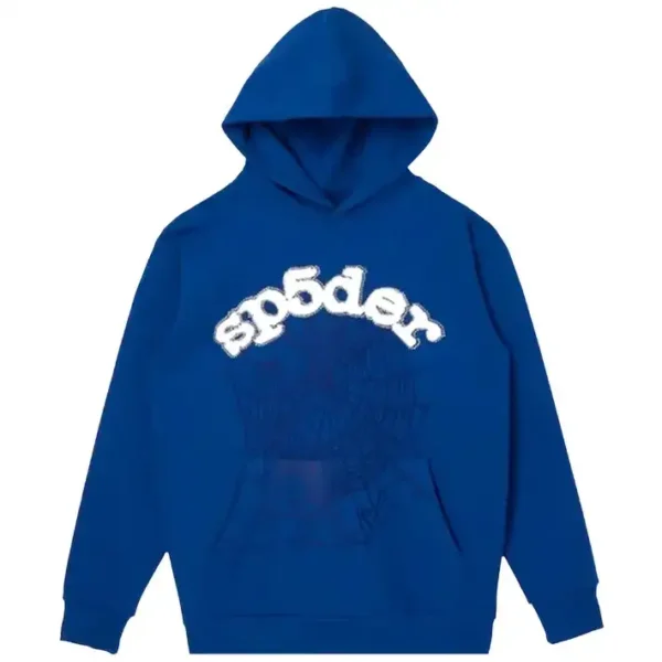 Sp5der Logo Hoodie Blue