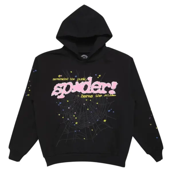 Sp5der P*nk Hoodie Black
